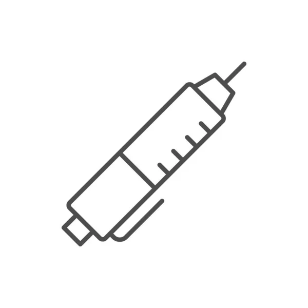 Icône Contour Stylo Insuline Isolée Sur Blanc Illustration Vectorielle — Image vectorielle