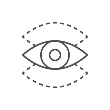 Bulanık görüş çizgisi ana hatları beyaz üzerine izole edilmiş. Vektör illüstrasyonu