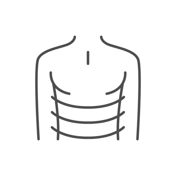 Breath Shortness Line Outline Icon Isolated White Vector Illustration — Stock Vector