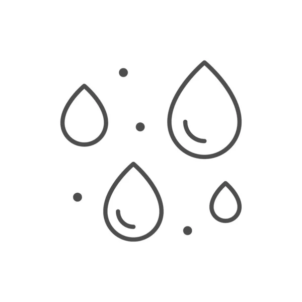 Значок Контура Линии Капель Воды Изолирован Белом Векторная Иллюстрация — стоковый вектор