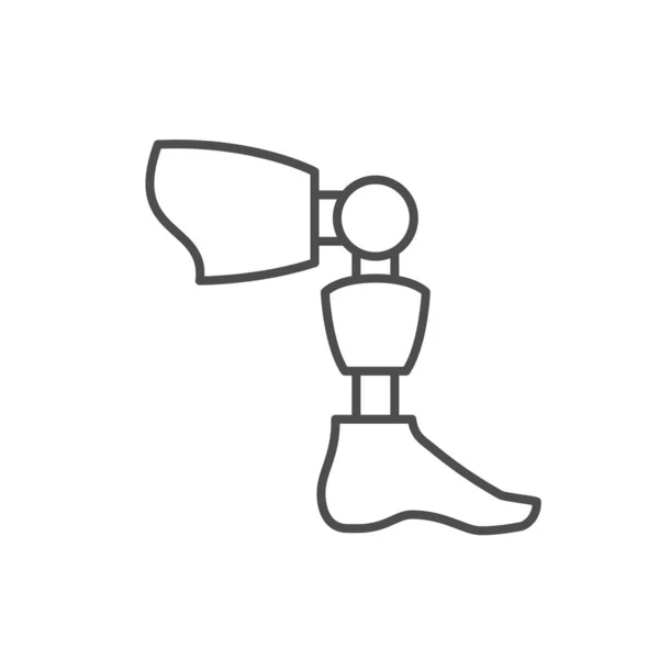 Beinprothesen Kontur Symbol Isoliert Auf Weiß Vektorillustration — Stockvektor