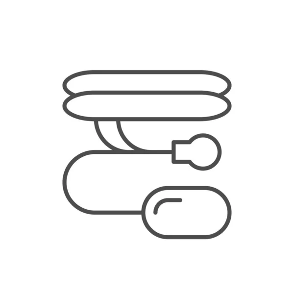 Penis Prosthesis Line Outline Icon Isolated White Vector Illustration — 스톡 벡터