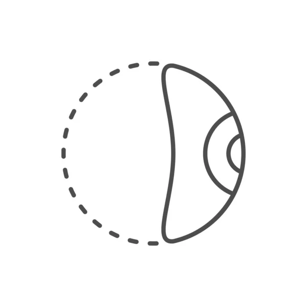 Ícone Contorno Linha Prótese Eyeball Isolado Branco Ilustração Vetorial —  Vetores de Stock