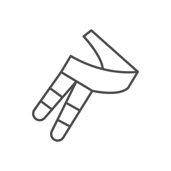 Finger Protes Linje Kontur Ikon Isolerad Vitt Vektorillustration — Stock vektor