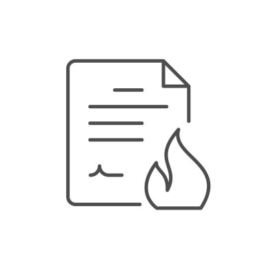 Acil belge hattı ana hatları simgesi beyaza izole edildi. Vektör illüstrasyonu