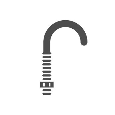 J cıvatası dış hat simgesi beyaza izole edildi. Vektör illüstrasyonu