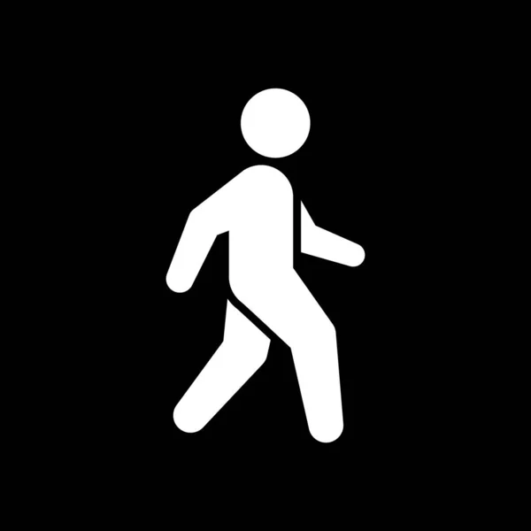 人行横道的符号或行走的概念孤立在黑色之上 矢量说明 — 图库矢量图片