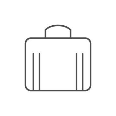 Retro bavul çizgisi ana hatları simgesi beyaza izole edildi. Vektör illüstrasyonu