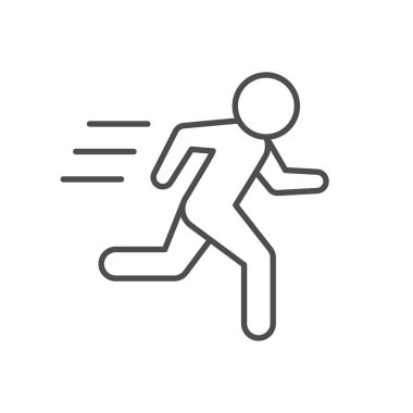 Çalışan kişi çizgisi simgesi beyaza izole edildi. Vektör illüstrasyonu