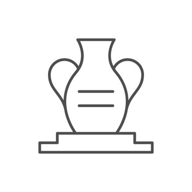 Eski vazo çizgisi simgesi beyaza izole edilmiş. Vektör illüstrasyonu