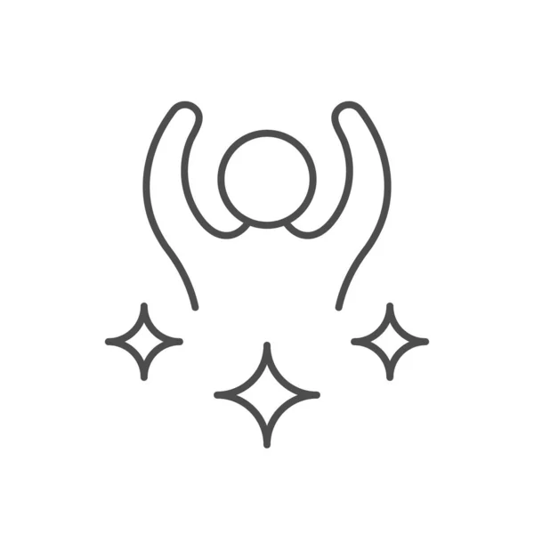 Щаслива Людина Контур Значок Ізольовані Білому Векторні Ілюстрації — стоковий вектор