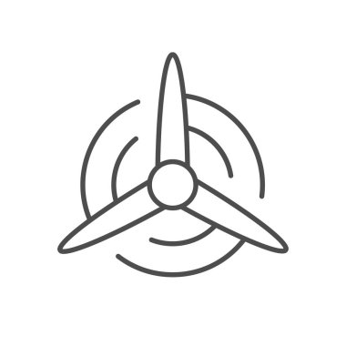 Pervane dönüş çizgisi ana hatları simgesi beyaza izole edildi. Vektör illüstrasyonu