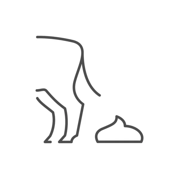 Иконка Линии Навоза Крупного Рогатого Скота Изолирована Белом Векторная Иллюстрация — стоковый вектор