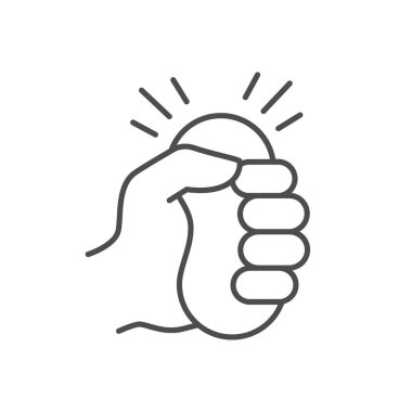 Pofuduk stres topu çizgisi simgesi beyazda izole edilmiş. Vektör illüstrasyonu