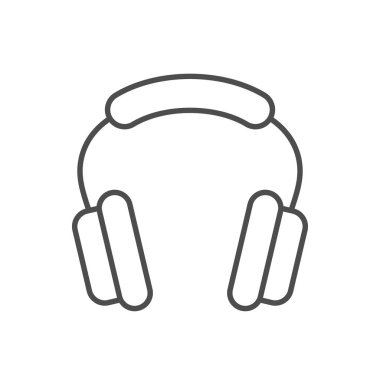 Kulaklık ya da kulaklık çizgisi simgesi beyaza izole edilmiş. Vektör illüstrasyonu