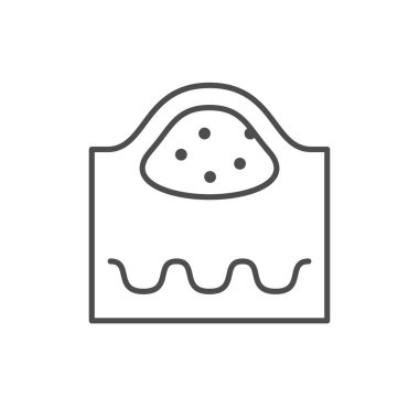 Deri iltihaplanma çizgisi ana hatları beyaz üzerine izole edilmiş. Vektör illüstrasyonu