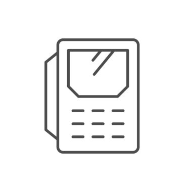 Ödeme terminali ana hat simgesi beyaza izole edildi. Vektör illüstrasyonu