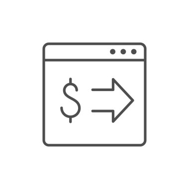 Finansal başvuru hattı ana hatları beyaz üzerine izole edilmiş. Vektör illüstrasyonu