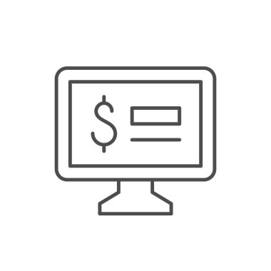 Financial website line outline icon isolated on white. Vector illustration