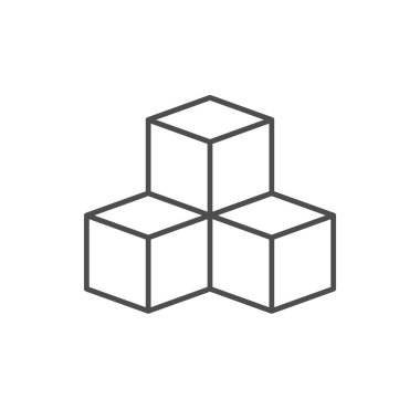 Şeker küpü çizgisi ana hatları beyaz üzerine izole edilmiş. Vektör illüstrasyonu