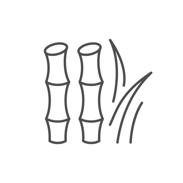 Иконка Контура Бамбука Сахарного Тростника Изолирована Белом Векторная Иллюстрация — стоковый вектор