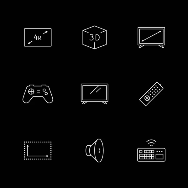 Приставка Телевизора Изолирована Черным Цветом Мбаппе Аудио Динамика Размер Экрана — стоковый вектор