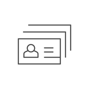 Kartvizit çizgisi simgesi beyaza izole edildi. Vektör illüstrasyonu