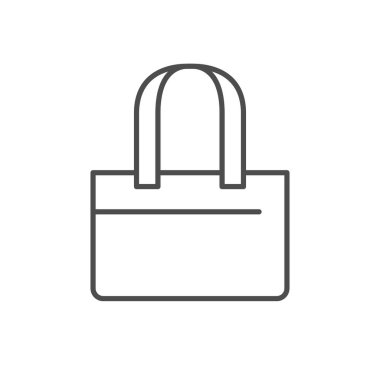 Alışveriş torbası çizgisi simgesi beyaza izole edildi. Vektör illüstrasyonu