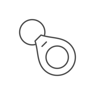 Tanıtım anahtarı çizgisi ana hatları beyaz üzerine izole edilmiş. Vektör illüstrasyonu