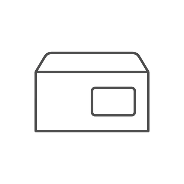 Ícone Contorno Linha Envelope Postal Isolado Branco Ilustração Vetorial —  Vetores de Stock