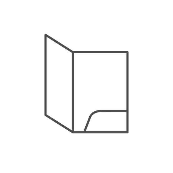 Paper Folder Line Outline Icon Isolated White Vector Illustration — Stock Vector