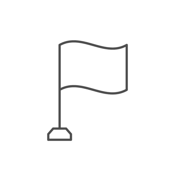 Tabell Flagga Linje Kontur Ikon Isolerad Vitt Vektorillustration — Stock vektor