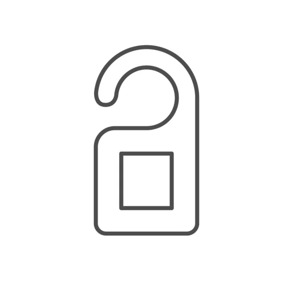 Door Hanger Line Outline Icon Isolated White Vector Illustration — Stock Vector
