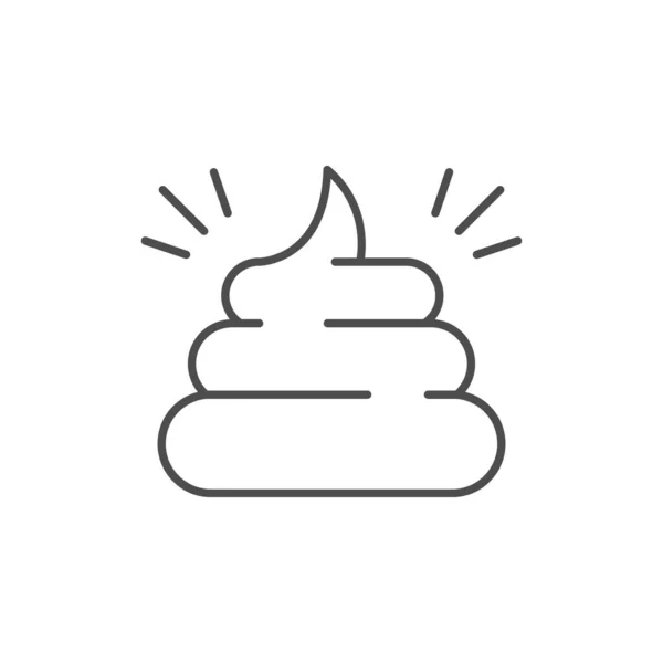 Poo Shit Line Icon Isolated White Vector Illustration — 스톡 벡터