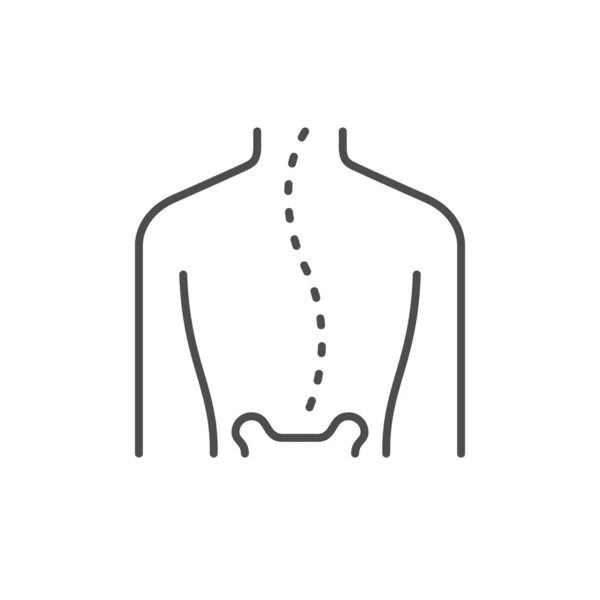 인간의 척추측 흰색에 고립된 아이콘의 윤곽을 나타냅니다 일러스트 — 스톡 벡터