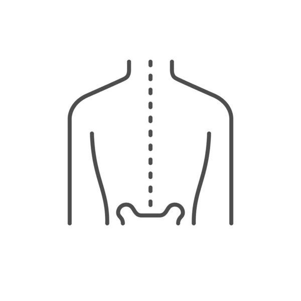 白に隔離された健康な脊柱線の輪郭アイコン ベクターイラスト — ストックベクタ
