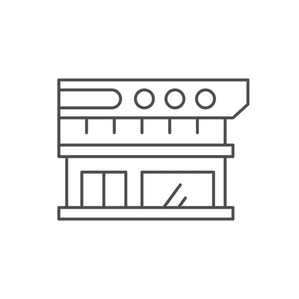 Иконка Линии Торгового Центра Изолирована Белом Магазин Супермаркет Бутик Ресторан — стоковый вектор
