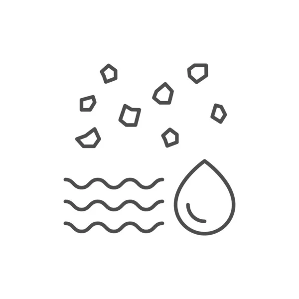 Sea Salt Line Outline Icon Isolated White Vector Illustration — Stock Vector