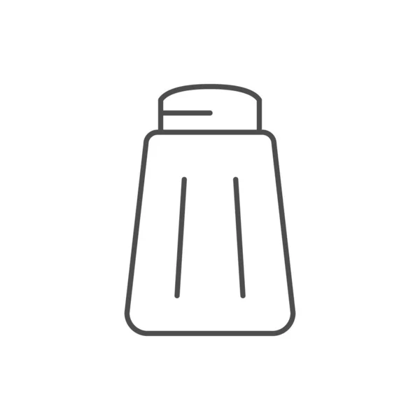 Salt Shaker Icona Contorno Linea Isolato Bianco Illustrazione Vettoriale — Vettoriale Stock
