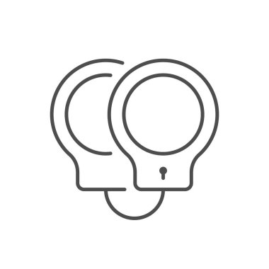 Kelepçe ya da kelepçe çizgisi simgesi beyaza izole edilmiş. Vektör illüstrasyonu