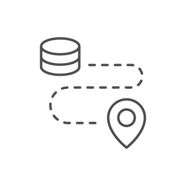 Sermaye taşıma çizgisi ana hatları beyaz üzerine izole edilmiş. Vektör illüstrasyonu