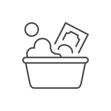 Para aklama hattı ana hatları beyaz üzerine izole edilmiş bir simge. Vektör illüstrasyonu