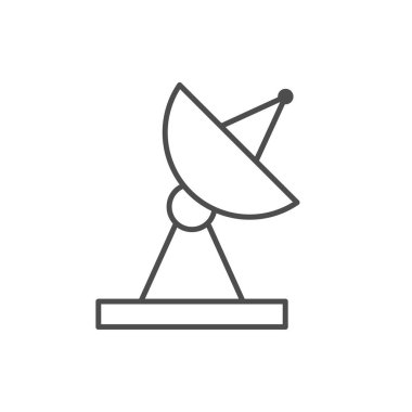 Uydu ana hatları simgesi beyaza izole edildi. Vektör illüstrasyonu