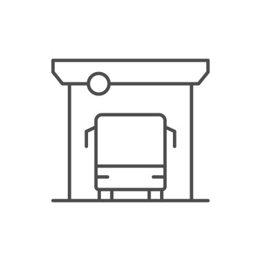 Otoyol kapısı ana hat simgesi beyazda izole edildi. Vektör illüstrasyonu