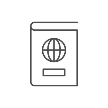 Uluslararası pasaport çizgisi simgesi beyaza izole edildi. Vektör illüstrasyonu