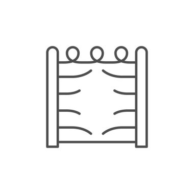 Kırık çit çizgisi ana hatları beyaz üzerine izole edilmiş. Vektör illüstrasyonu