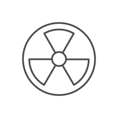 Radyasyon uyarı sembolü simgesi beyaza izole edildi. Vektör illüstrasyonu