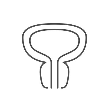 Prostat bezi çizgisi simgesi beyaza izole edilmiş. Vektör illüstrasyonu