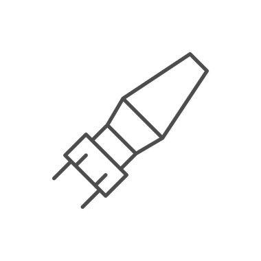 Hortum başlığı çizgisi simgesi beyaza izole edildi. Vektör illüstrasyonu