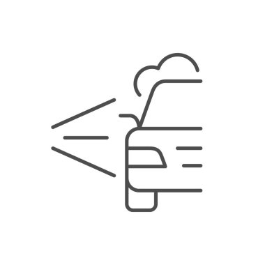 Araba yıkama hattı çizgisi simgesi beyaza izole edilmiş. Vektör illüstrasyonu